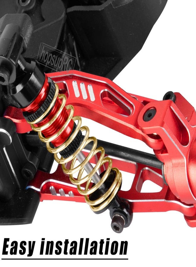 hopsupRC Upgrades Part for 1/18 Granite GROM 1/16 MojaveGrom 1/14 Typhon Grom,Big Bore RC Shocks Absorber Damper,Aluminium Front Rear Assembled Full Metal Shocks,4PCS Red - Image 3